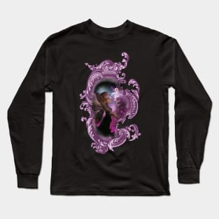 Cute little fairing playing with a butterflies in the night Long Sleeve T-Shirt